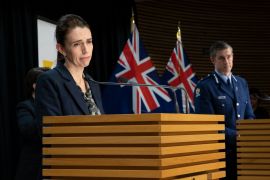 New Zealand's Prime Minister Jacinda Ardern and Commissioner of Police Andrew Coster speak during a press conference in Wellington on September 4, 2021, after the country recorded its first COVID-related death in six months [Mark Mitchell/AFP]