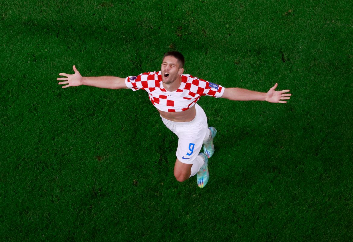 Andrej Kramaric celebrates scoring their third goal