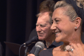 Picture of Sara, close-up on stage: still from "Can You Hear My Voice?" By Bill Brummel 2020